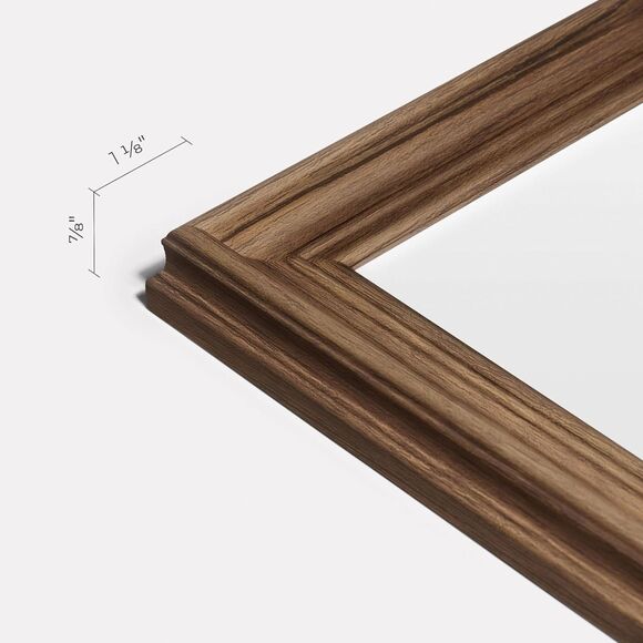 11x17 Brown Picture Frame – Walnut Modern Design Faux Wood, Plexiglass Cover - Picture 3 of 11